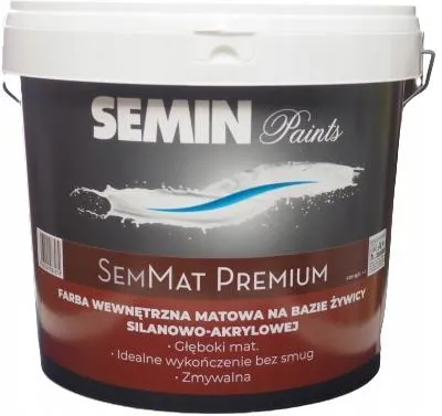 SEMIN Sem Mat Premium Touch farba matowa, lateksowa, o bardzo wysokiej jakości, do wnętrz wiadro 10 L